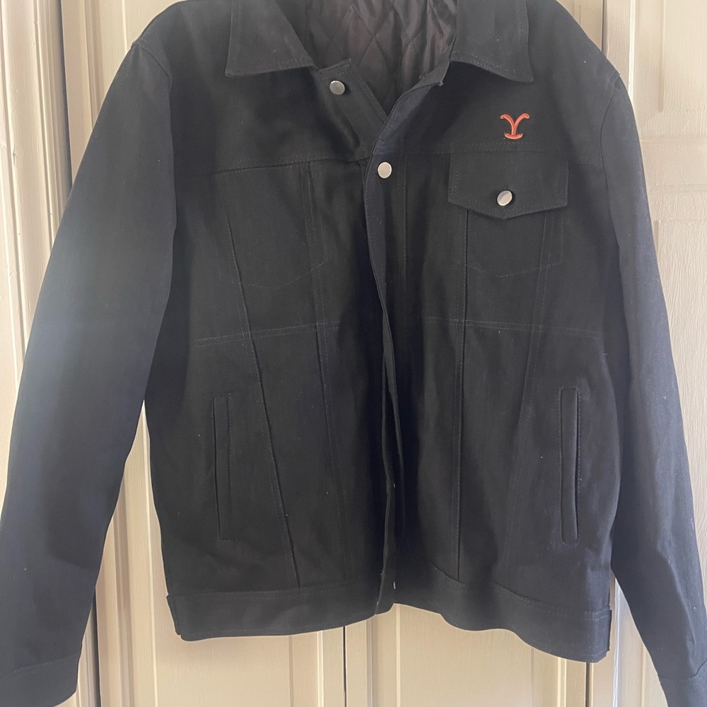 Men's Black Jacket with Orange Accent